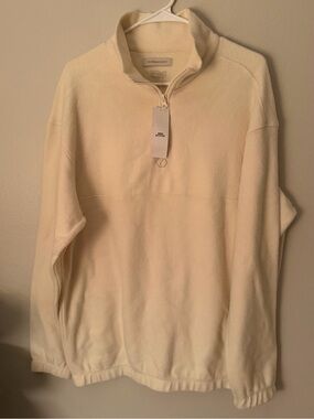 Urban Outfitters Ivory Fleece Quarter-Zip Men’s S Fall Sweater